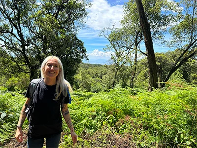 Catriona i regnskogen på Kilimanjaro