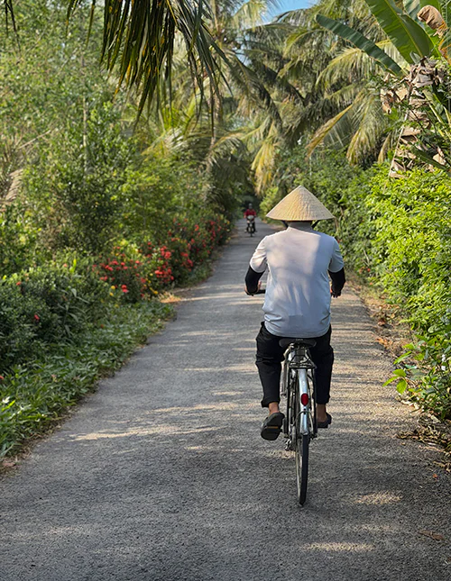 På sykkeltur i Mekongdeltaet, Vietnam