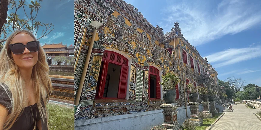 Millie i den keiserlige byen i Hué i Vietnam