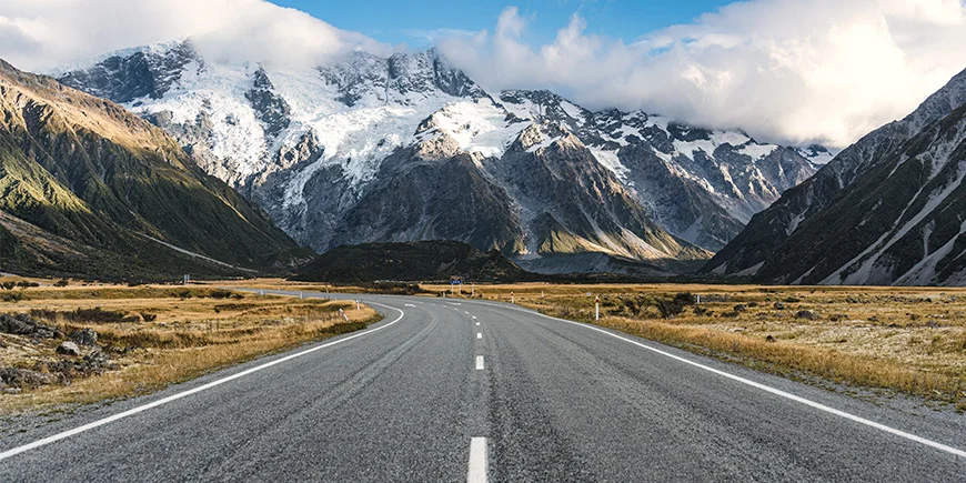 Ensom vei i New Zealand
