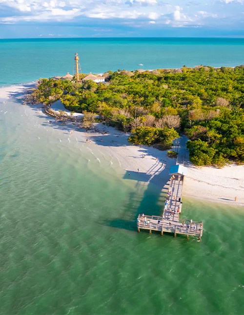 Sandstrand på Sanibel Island