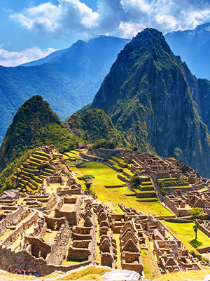 Vakker utsikt over Machu Picchu i Peru