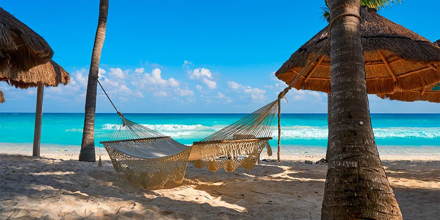 Hengekøye på Playa del Carmen i Mexico