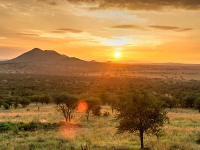 Solnedgang over Serengeti
