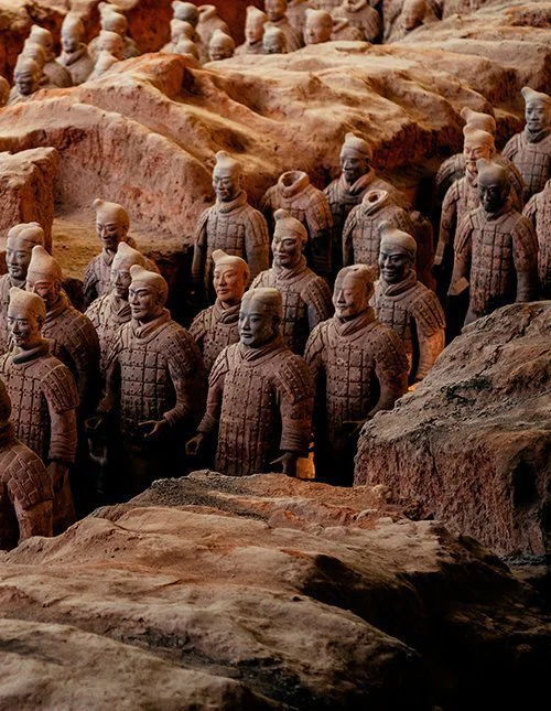 Statuer av terrakottahæren i Kina