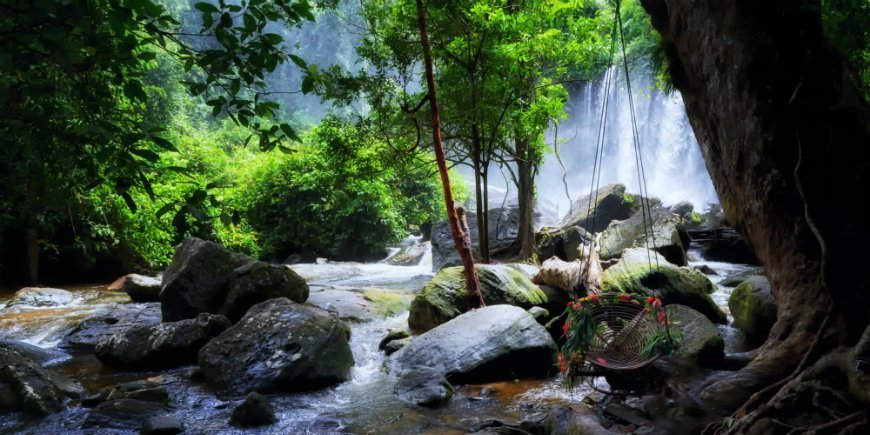 Foss ved Phnom Kulen-fjellet