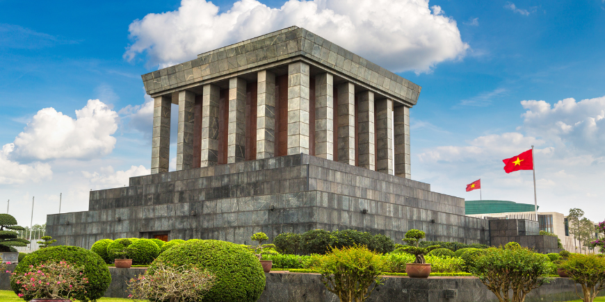 Ho Chi Minhs mausoleum i Hanoi 