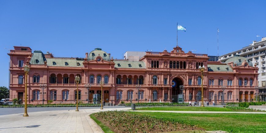 Casa Rosada på en skyfri dag i Buenos Aires