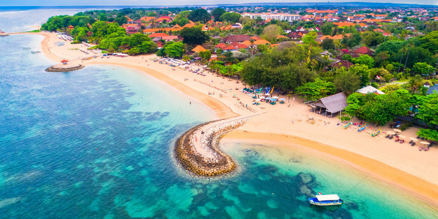 Luftfoto av Sanur-stranden