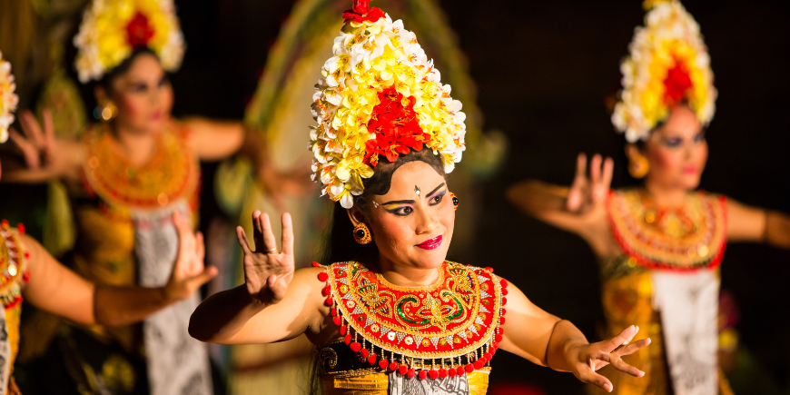 Tradisjonell legong-dans i Ubud, Bali