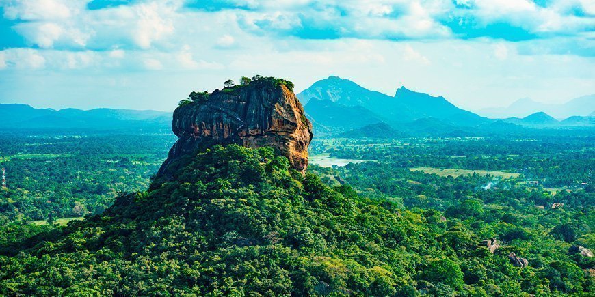Vakker utsikt over Sigiriya på Sri Lanka