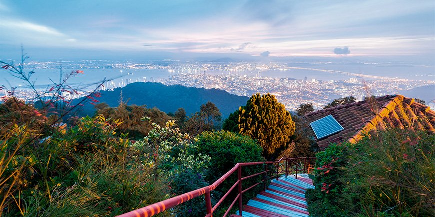 Utsikt fra Penang Hill ved daggry