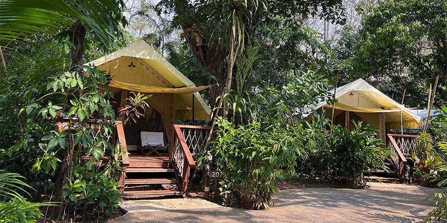 Glampingtelt på Hintok River Camp