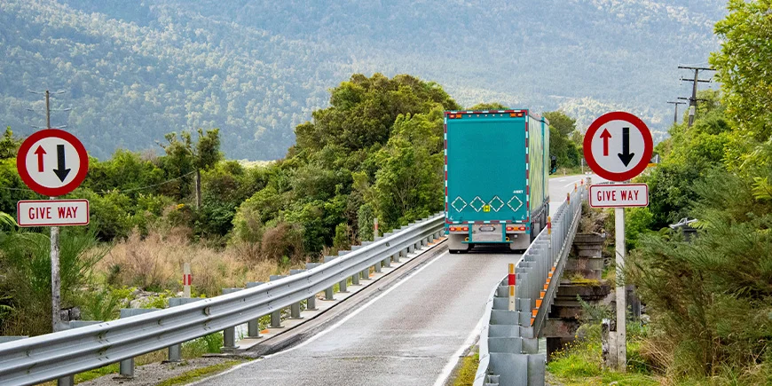 Enkeltsporet vei i New Zealand