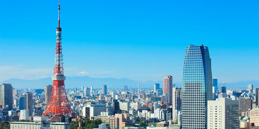 Tokyo Tower og utsikt til Mount Fuji