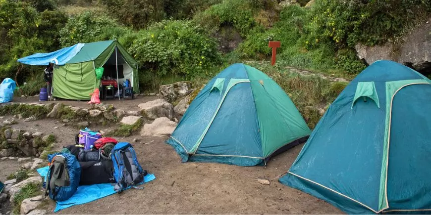 Leirplass på Inka-stien, Machu Picchu, Peru