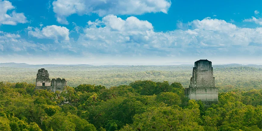 Tikal-ruinene midt i jungelen i Guatemala