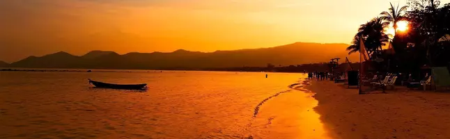 Solnedgang på Chaweng-stranden på Koh Samui