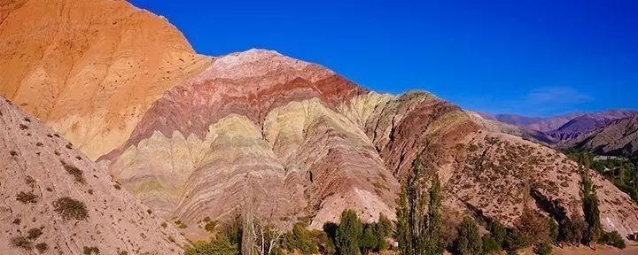 Utsikt over Cerro de los Siete Colores, Argentina