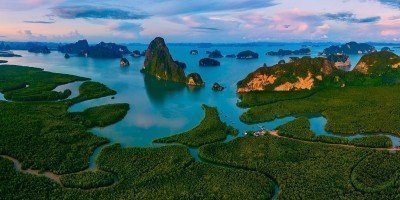 Utsikt over Phang Nga-bukten i Thailand