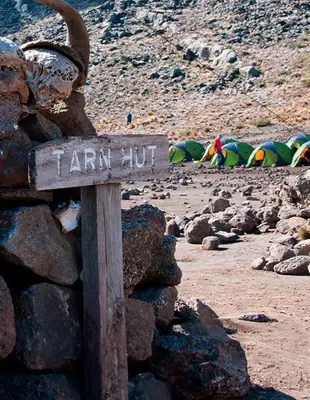 Leir ved Mawenzi Tarn på Rongai-ruten på Kilimanjaro